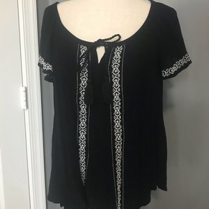 Black Peasant Top